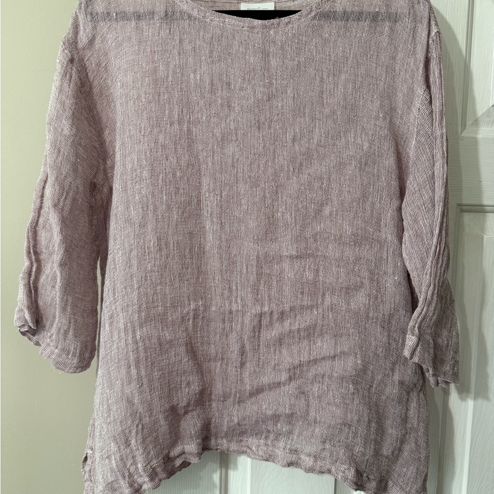 PureJill Purple Relaxed Linen Tunic Top